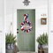 4th of July Welcome Wreath for Front Door Decor 12inch Wooden Red White and Blue Star Hanging Sign